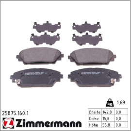 ZIMMERMANN Bremsbeläge 25875.160.1