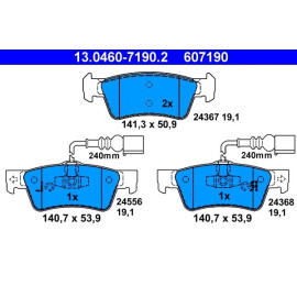 Bremsbelagsatz Vw T. Touareg 2.5-6.0 03-10 13.0460-7190.2