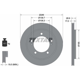 Textar Bremsscheibe 92136800 – 286 mm Textar Bremsscheibe 92136800 – 286 mm