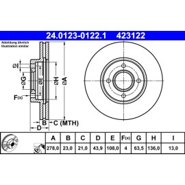 Bremsscheibe Ford P. B-Max/Fiesta/Transit 12 24.0123-0122.1