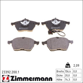 ZIMMERMANN Bremsbelagsatz, Scheibenbremse 23392.200.1