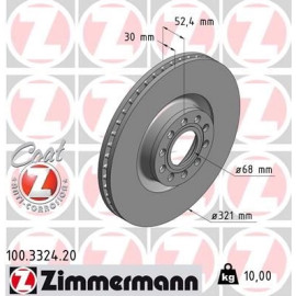 ZIMMERMANN Bremsscheibe 100.3324.20 ZIMMERMANN Bremsscheibe 100.3324.20