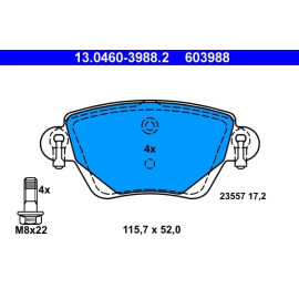 Bremsbelagsatz Jaguar T. X-Type 2.1-3.0 01-09 13.0460-3988.2