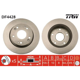 TRW Bremsscheibe Honda Accord DF4428 TRW Bremsscheibe Honda Accord DF4428