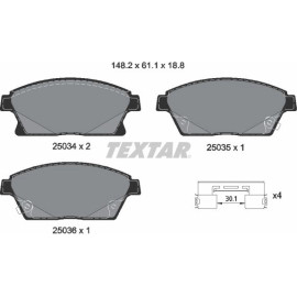 Bremsbelagsatz Opel P. Astra J 09-/Zafira C 11- Scheibe 300Mm 2503401