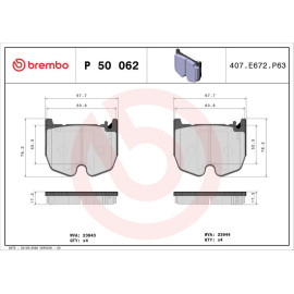 BREMBO Bremsklötze VA P 50 062