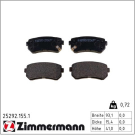 ZIMMERMANN Bremsbeläge 25292.155.1 ZIMMERMANN Bremsbeläge 25292.155.1
