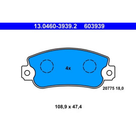 ATE Bremsbelagsatz 13.0460-3939.2 ATE Bremsbelagsatz 13.0460-3939.2