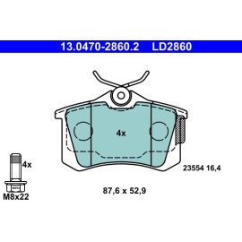 Bremsbelagsatz, Scheibenbremse 13.0470-2860.2