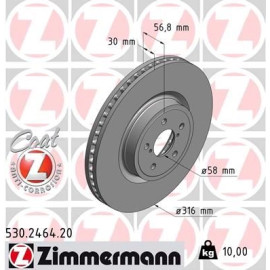 ZIMMERMANN Bremsscheibe 530.2464.20 ZIMMERMANN Bremsscheibe 530.2464.20