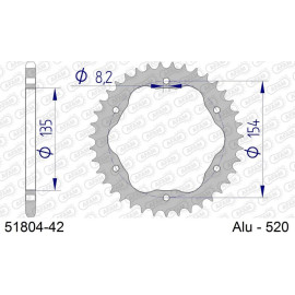 AFAM Kettenrad ALU 42 Zähne 51804-42