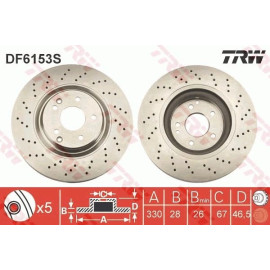 15 481 100 Bremsscheibe VA DF6153S 15 481 100 Bremsscheibe VA DF6153S