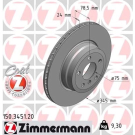 ZIMMERMANN Bremsscheibe 150.3451.20 ZIMMERMANN Bremsscheibe 150.3451.20