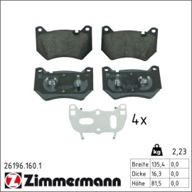ZIMMERMANN Bremsbelagsatz, Scheibenbremse 26196.160.1