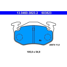 ATE Bremsbelagsatz 13.0460-3823.2 ATE Bremsbelagsatz 13.0460-3823.2