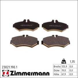 ZIMMERMANN Bremsbeläge 23021.190.1 ZIMMERMANN Bremsbeläge 23021.190.1