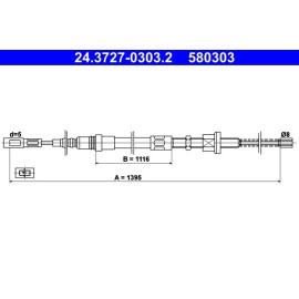ATE Handbremsseil 24.3727-0303.2 ATE Handbremsseil 24.3727-0303.2
