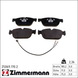ZIMMERMANN Bremsbeläge 25069.170.2