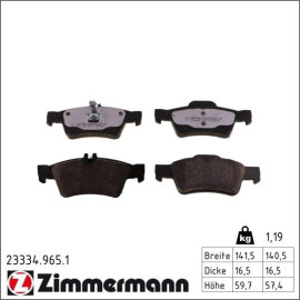 ZIMMERMANN Bremsbeläge 23334.965.1