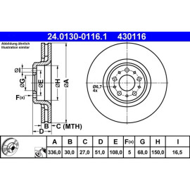 Bremsscheibe Volvo P. Xc90 2.5-4.4 02-14 24.0130-0116.1 Bremsscheibe Volvo P. Xc90 2.5-4.4 02-14 24.0130-0116.1