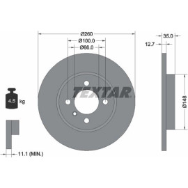 Textar Bremsscheibe 92026400 Textar Bremsscheibe 92026400
