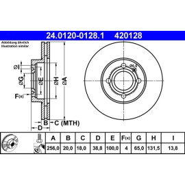 ATE Bremsscheibe VW Vorderachse Caddy/Golf/Lupo/Passat/Polo 85-04 24.0120-0128.1 ATE Bremsscheibe VW Vorderachse Caddy/Golf/Lupo/Passat/Polo 85-04 24.0120-0128.1