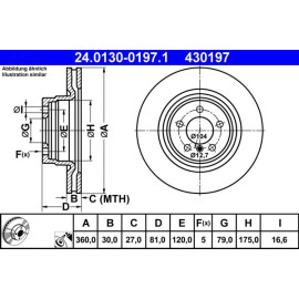 Bremsscheibe Land Rover P. Range Rover 3.6D/4.2-5.0 4X4 05-12 24.0130-0197.1
