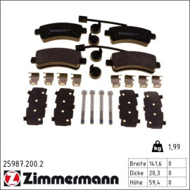 ZIMMERMANN Bremsbeläge 25987.200.2