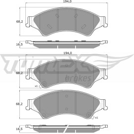 TOMEX brakes Bremsbelagsatz, Scheibenbremse TX 19-22