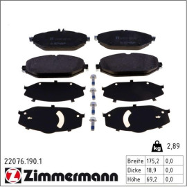 ZIMMERMANN Bremsbeläge 22076.190.1