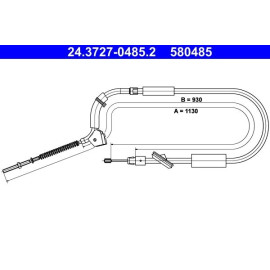 ATE Handbremsseil 24.3727-0485.2 ATE Handbremsseil 24.3727-0485.2