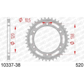 AFAM Kettenrad STAHL 38 Zähne 10337-38