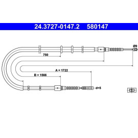 ATE Handbremsseil 24.3727-0147.2 ATE Handbremsseil 24.3727-0147.2