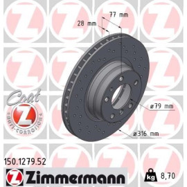 11 481 025 Sport Bremsscheibe VA Sport 150.1279.52 11 481 025 Sport Bremsscheibe VA Sport 150.1279.52