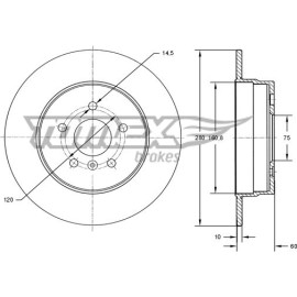 TOMEX brakes Bremsscheibe TX 71-45