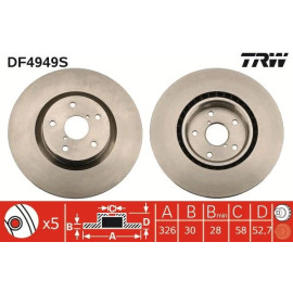 Bremsscheibe Subaru P. Impreza 01- Wrx Sti DF4949S