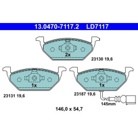 Bremsbelagsatz Audi P. A2/A3 1.4-3.2 96-13 Keramik 13.0470-7117.2