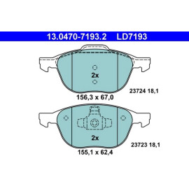 Bremsbelagsatz Ford P. C-Max/Focus/Kuga/Transit 04-Keramik 13.0470-7193.2