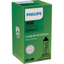 12643LLC1 PHILIPS H18 Halogenlampe LongLife EcoVision 12 V 65 W PY26d-1, 1 Stück - 12643LLC1 - l 12643LLC1 PHILIPS H18 Halogenlampe LongLife EcoVision 12 V 65 W PY26d-1, 1 Stück - 12643LLC1 - l