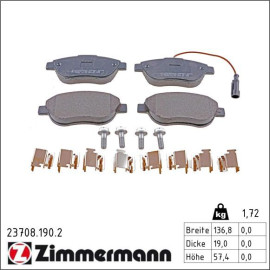 ZIMMERMANN Bremsbeläge 23708.190.2 ZIMMERMANN Bremsbeläge 23708.190.2