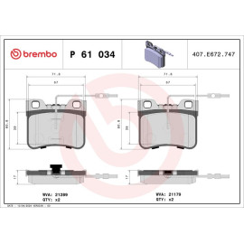 BREMBO Bremsklötze VA P 61 034