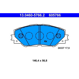 Bremsbelagsatz Toyota P. Auris/Rav 4 1.8-2.5 05 13.0460-5766.2