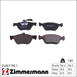 ZIMMERMANN Bremsbeläge 24067.190.1