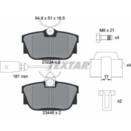 Bremsbelagsatz Vw T. Sharan/Galaxy 00-/T4 97- 2 Sensoren 2344605