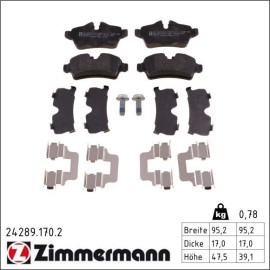 ZIMMERMANN Bremsbeläge 24289.170.2