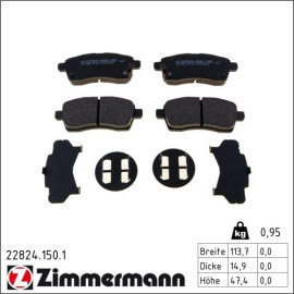 ZIMMERMANN Bremsbeläge 22824.150.1