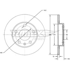 TOMEX brakes Bremsscheibe TX 72-65