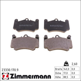ZIMMERMANN Bremsbeläge 23330.170.9