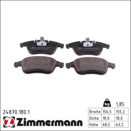 ZIMMERMANN Bremsbeläge 24870.180.1