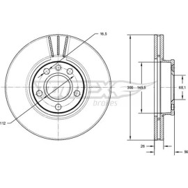 TX 71-33 Tomex Brakes Bremsscheibe TX 71-33